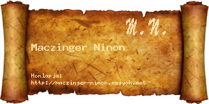 Maczinger Ninon névjegykártya